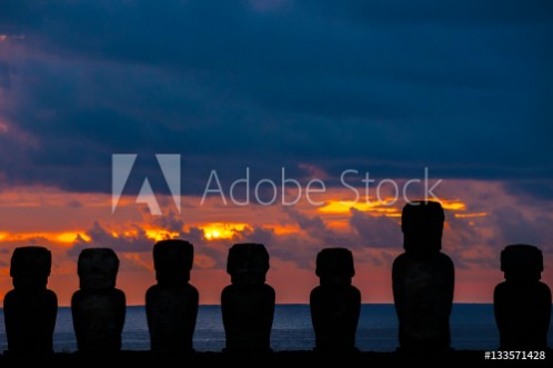 Picture of Sunrise at Ahu Tongariki Easter island Chile